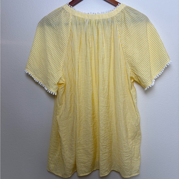 Torrid Belle Isle Popover Top Yellow Stripe - Picture 4 of 6